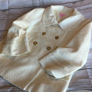 Lily Pulitzer cream woven double breasted blazer 6